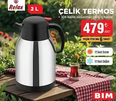 RELAX ÇELİK TERMOS 2 L